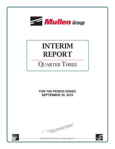 Thumbnail Mullen Group Quarterly Report 2018-q3