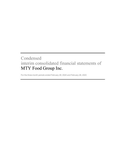 Thumbnail MTY Food Group Financial Statement 2024-q1