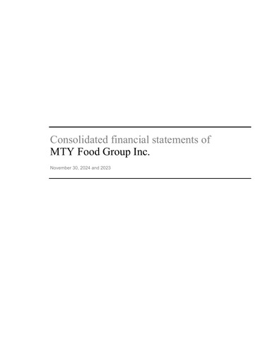 Thumbnail MTY Food Group Financial Statement fy2024