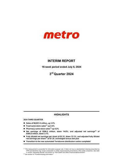 Thumbnail Metro Quarterly Report 2024-q3