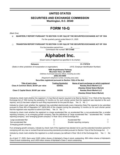 Vorschaubild Alphabet (Google) Quartalsbericht 2025-q1