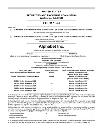 Vorschaubild Alphabet (Google) Quartalsbericht 2025-q3