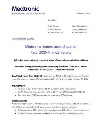 Thumbnail Medtronic Quarterly Report 2025-q2
