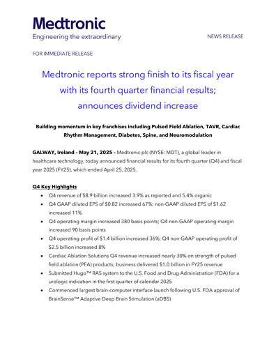Thumbnail Medtronic Quarterly Report 2025-q4