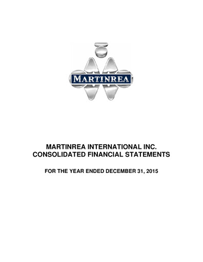 Thumbnail Martinrea International Financial Statement 2015