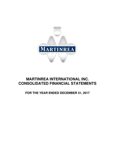 Thumbnail Martinrea International Financial Statement 2017