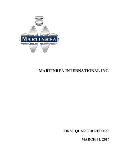 Vorschaubild Martinrea International Quartalsbericht 2016-q1