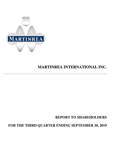 Vorschaubild Martinrea International Quartalsbericht 2019-q3