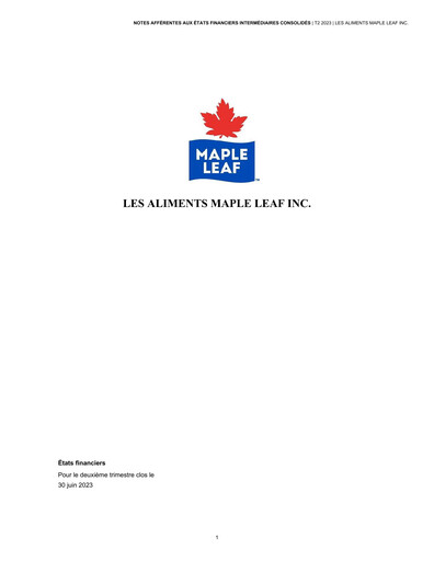 Thumbnail Maple Leaf Foods Financial Statement 2023-q2