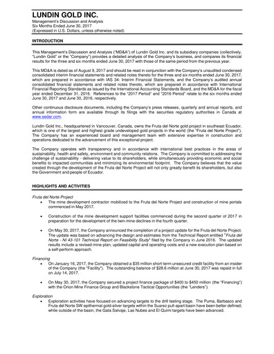 Thumbnail Lundin Gold Quarterly Report 2017-q2