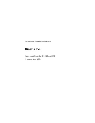 Thumbnail Kinaxis Financial Statement 2020