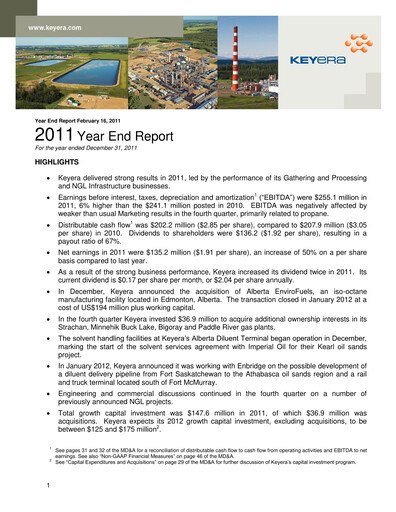 Thumbnail Keyera Annual Report 2011