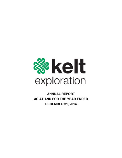 Miniature Kelt Exploration Rapport annuel 2014