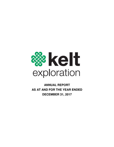 Miniature Kelt Exploration Rapport annuel 2017