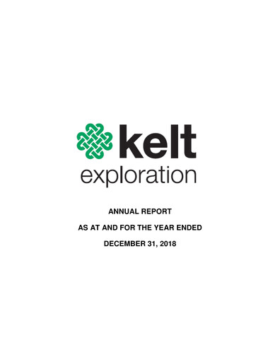 Miniature Kelt Exploration Rapport annuel 2018
