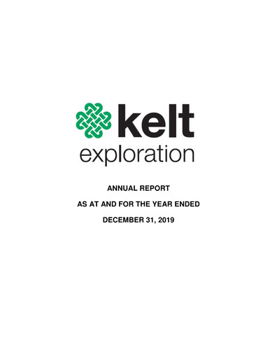 Miniature Kelt Exploration Rapport annuel 2019