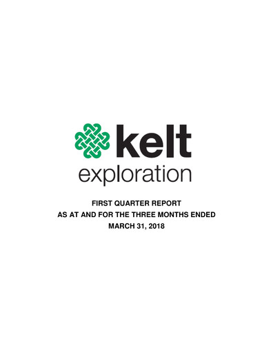 Vorschaubild Kelt Exploration Quartalsbericht 2018-q1
