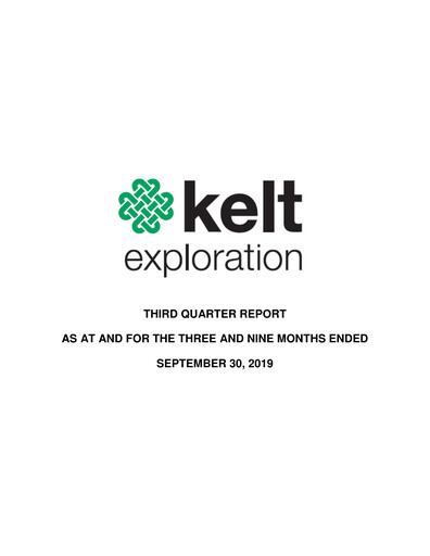 Vorschaubild Kelt Exploration Quartalsbericht 2019-q3