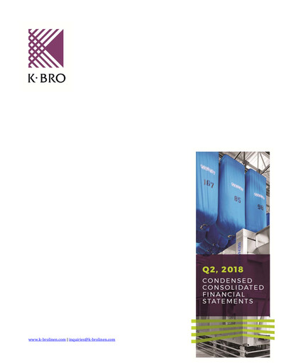 Thumbnail K-Bro Linen Quarterly Report 2018-q2