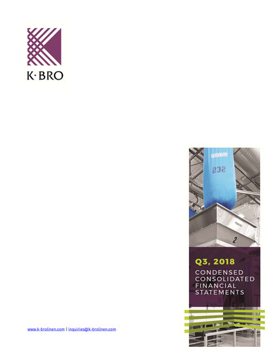 Thumbnail K-Bro Linen Quarterly Report 2018-q3