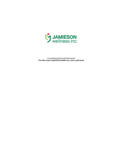 Thumbnail Jamieson Wellness Financial Statement 2021