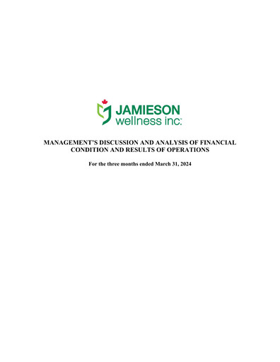 Thumbnail Jamieson Wellness Quarterly Report 2024-q1