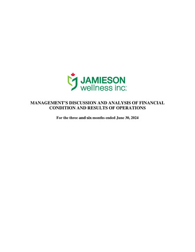 Thumbnail Jamieson Wellness Quarterly Report 2024-q2