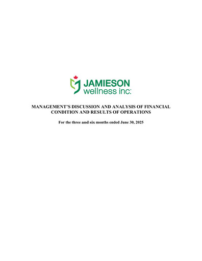 Thumbnail Jamieson Wellness Quarterly Report 2025-q2