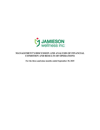 Thumbnail Jamieson Wellness Quarterly Report 2025-q3