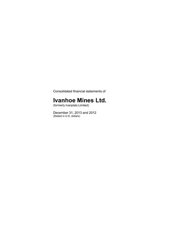 Thumbnail Ivanhoe Mines
 Financial Statement 2013
