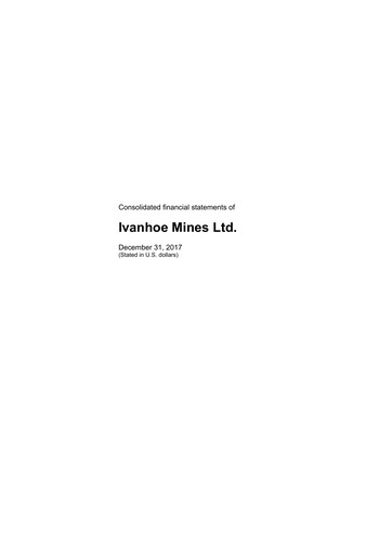 Thumbnail Ivanhoe Mines
 Financial Statement 2017