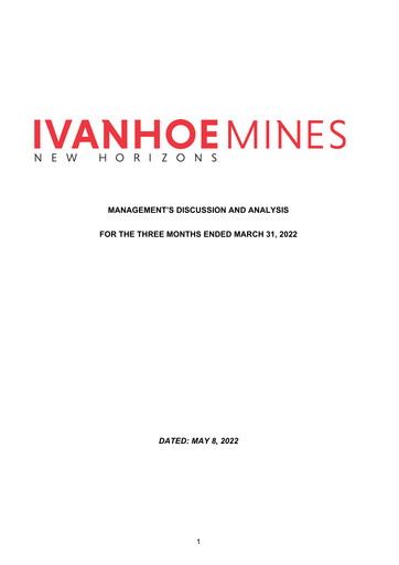 Thumbnail Ivanhoe Mines
 Quarterly Report 2022-q1