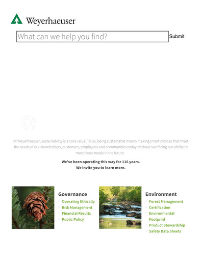 Thumbnail Weyerhaeuser
 Sustainability Report 2016