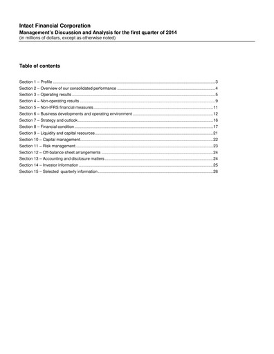 Thumbnail Intact Financial Quarterly Report 2014-q1