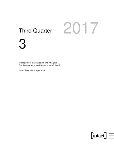 Thumbnail Intact Financial Quarterly Report 2017-q3
