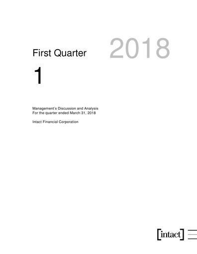 Thumbnail Intact Financial Quarterly Report 2018-q1