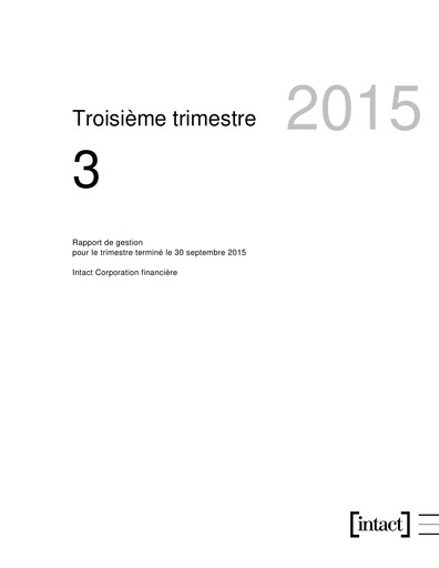 Thumbnail Intact Financial Quarterly Report 2015-q3