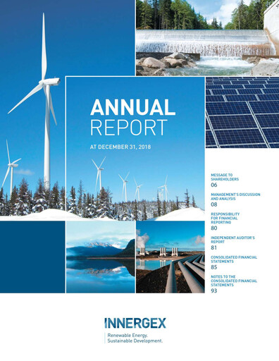 Miniature Innergex Renewable Energy Rapport annuel 2018