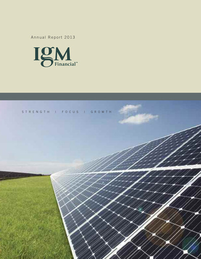 Thumbnail IGM Financial Annual Report 2013