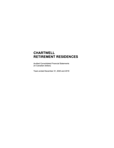 Thumbnail Chartwell Retirement Residences Financial Statement 2020