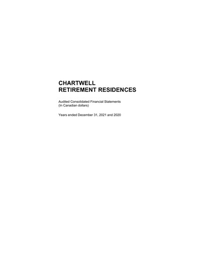 Thumbnail Chartwell Retirement Residences Financial Statement 2021