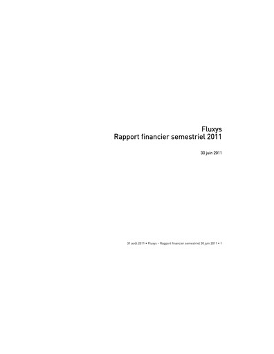 Thumbnail Fluxys Belgium Half-year Report 2011-h1