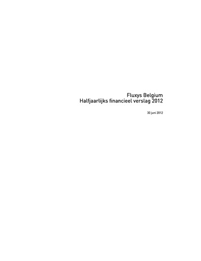 Thumbnail Fluxys Belgium Half-year Report 2012-h1