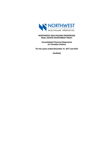 Thumbnail NorthWest Healthcare Properties REIT Financial Statement 2017