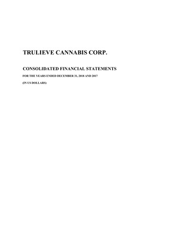 Vorschaubild Trulieve Cannabis Finanzmitteilung 2018