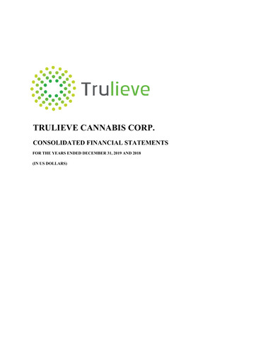 Vorschaubild Trulieve Cannabis Finanzmitteilung 2019