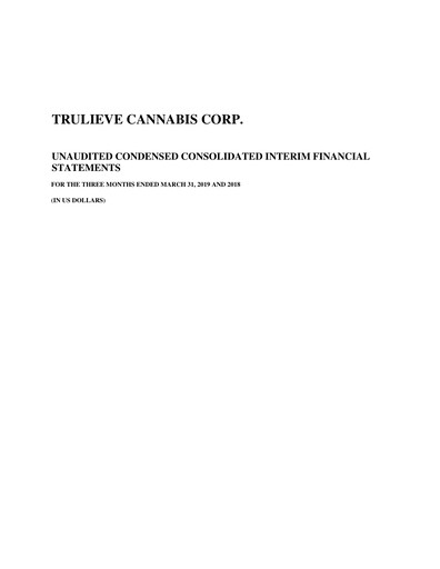 Vorschaubild Trulieve Cannabis Quartalsbericht 2019-q1