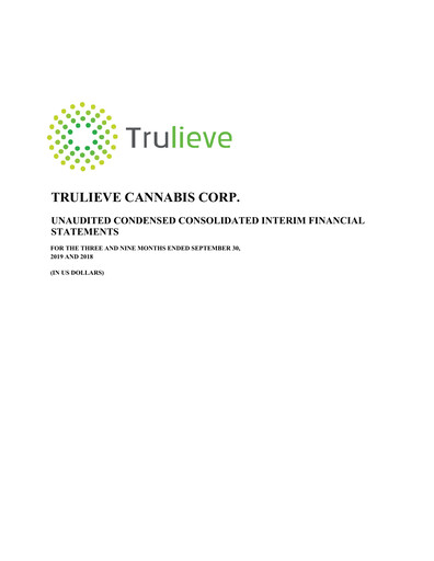 Vorschaubild Trulieve Cannabis Quartalsbericht 2019-q3