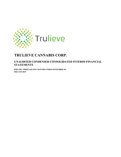 Vorschaubild Trulieve Cannabis Quartalsbericht 2020-q3