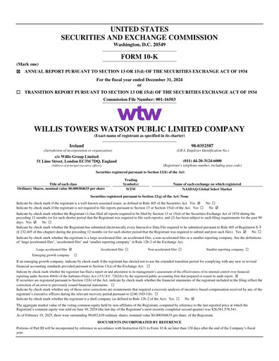 Vorschaubild Willis Towers Watson  Jahresbericht 2024